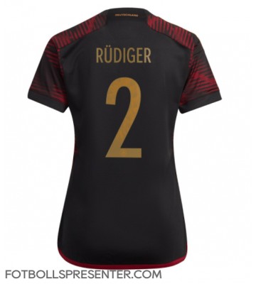 Tyskland Antonio Rudiger #2 Borta Matchtröja Dam VM 2022 Kortärmad